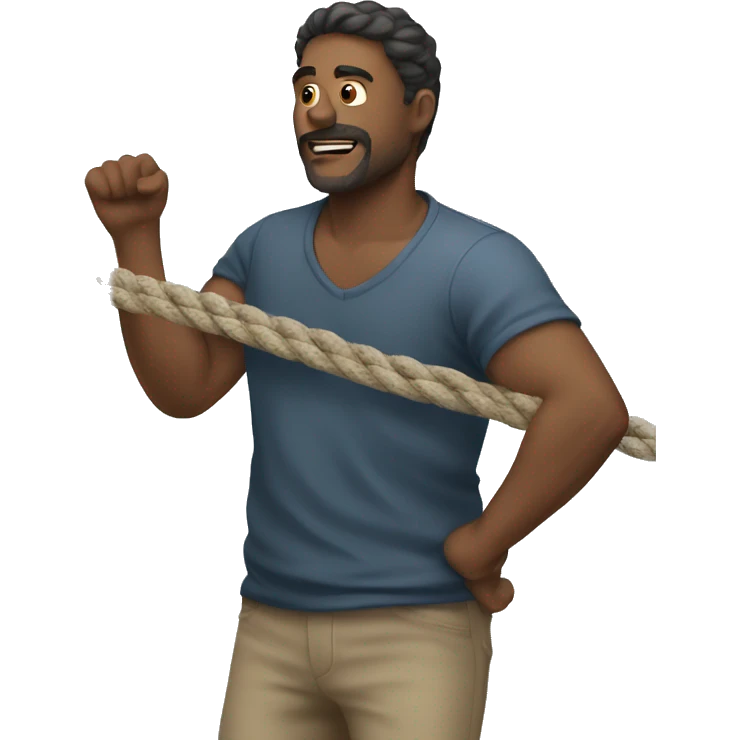 a man pulling rope emoji
