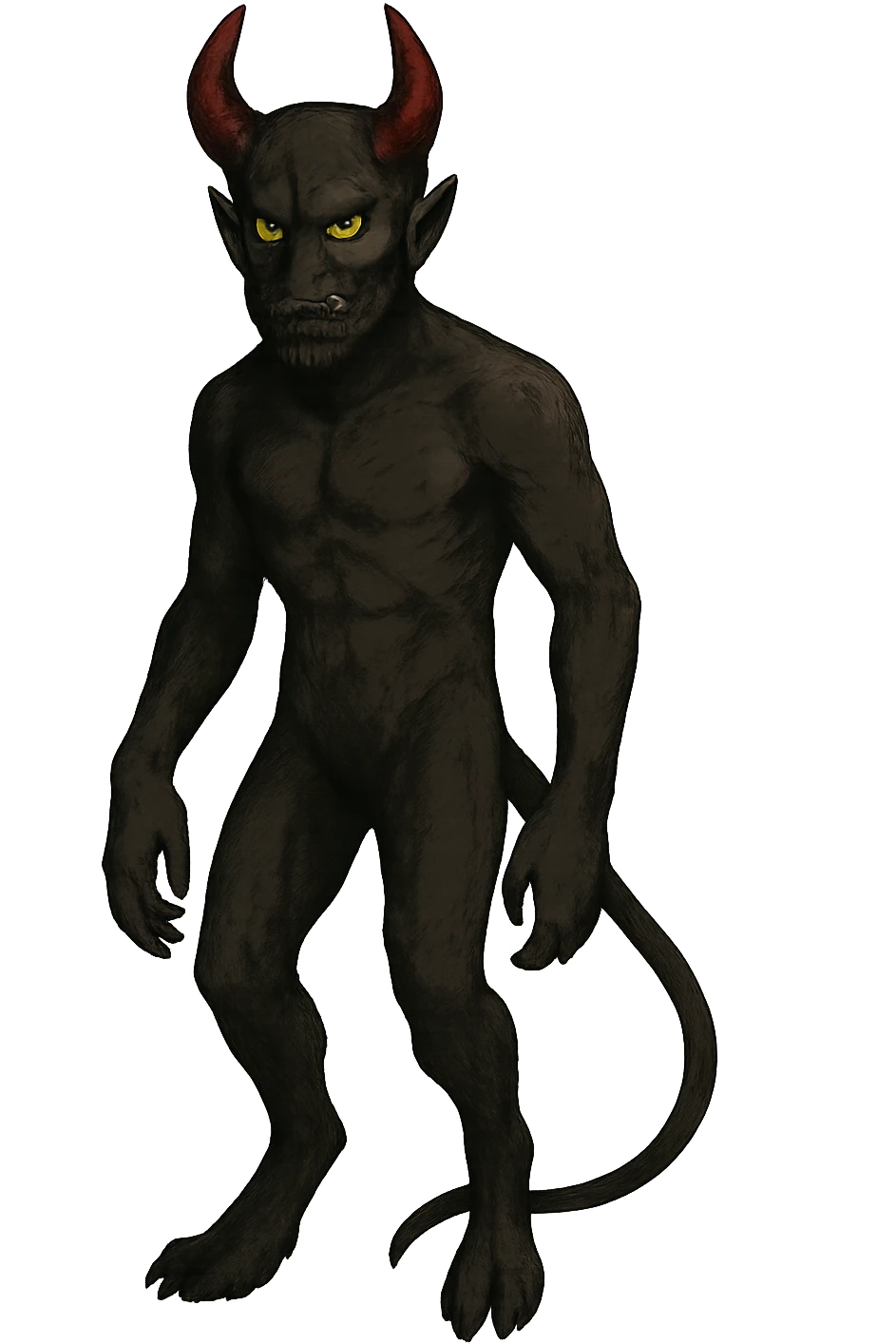 Extract the Demon character (second from right, red horns) from the image as a separate image with a transparent background, preserving the original style and quality. emoji