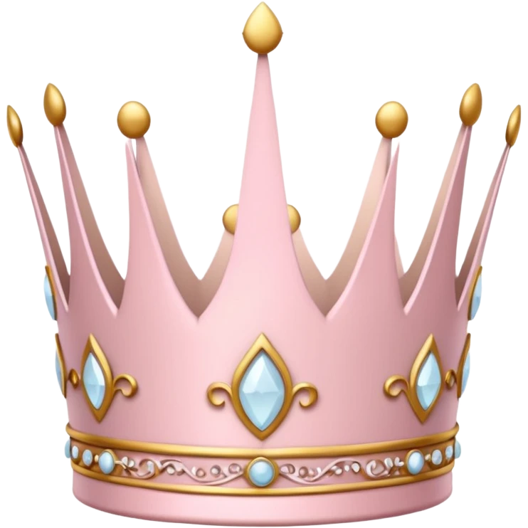White and pastel pink crown emoji
