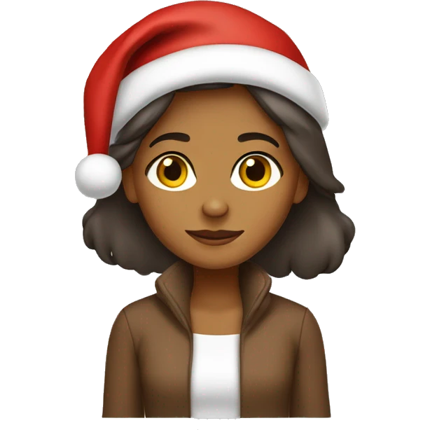 brown girl santa hat emoji