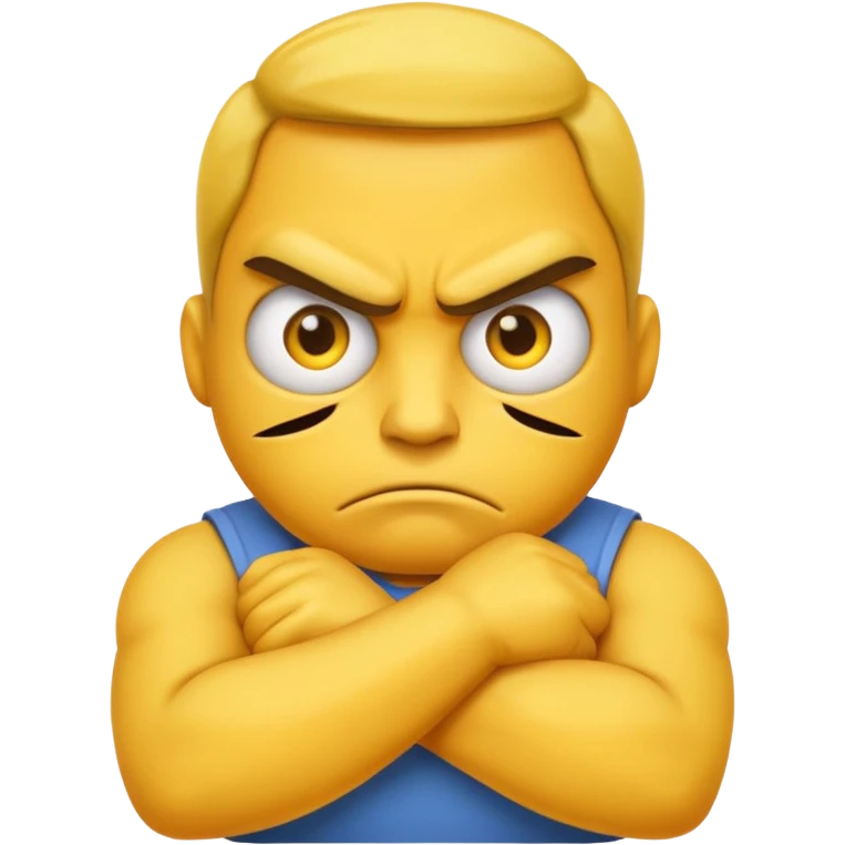 mad emoji with crossed arms emoji