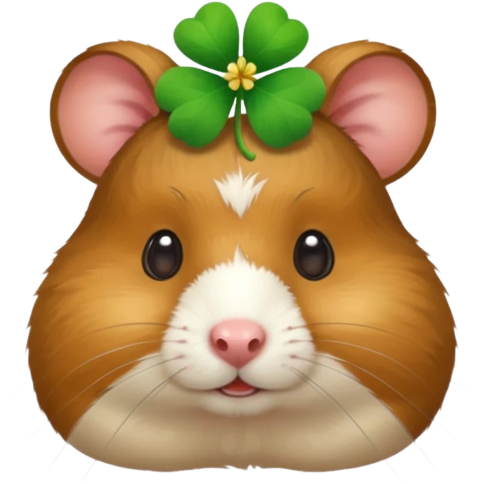 I want a hamster head to wear a clover head accessories emoji