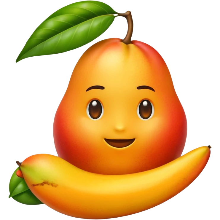 mango in white hand, android emoji style, 🥭✊🏻 emoji
