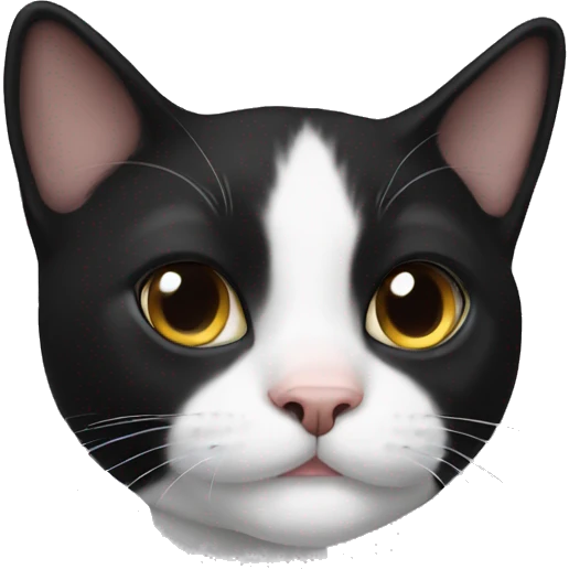 Tuxedo cat with black chin emoji