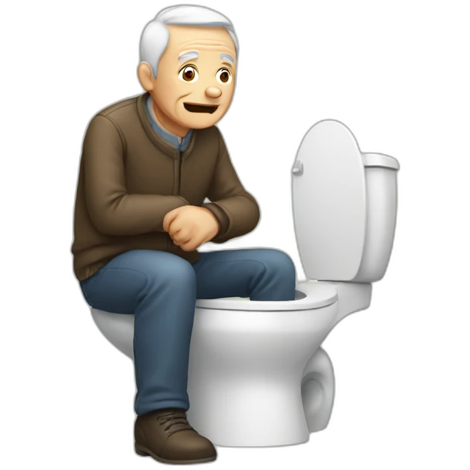 Old man on toilet emoji