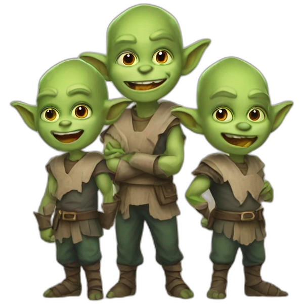 Three goblins in university emoji