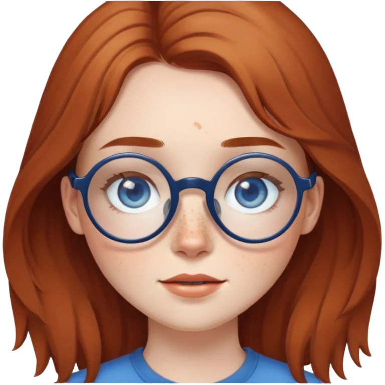 Brunette girl, with brown round glasses, and freckles and pale man with dirty blonde hair, freckles, blue eyes, and red beard. emoji