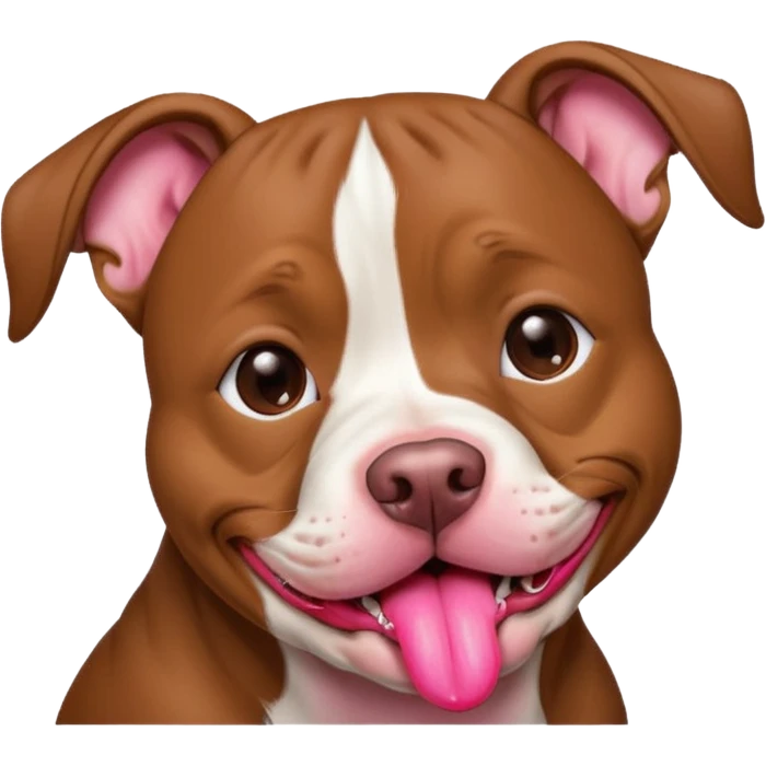 Brown pitbull giving kisses emoji