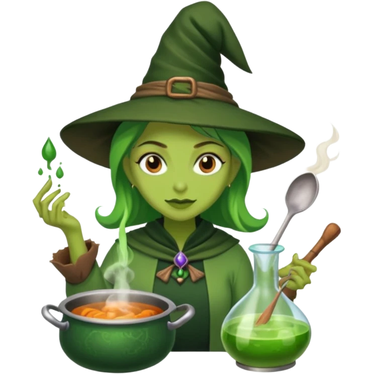 green witch cooking potion emoji