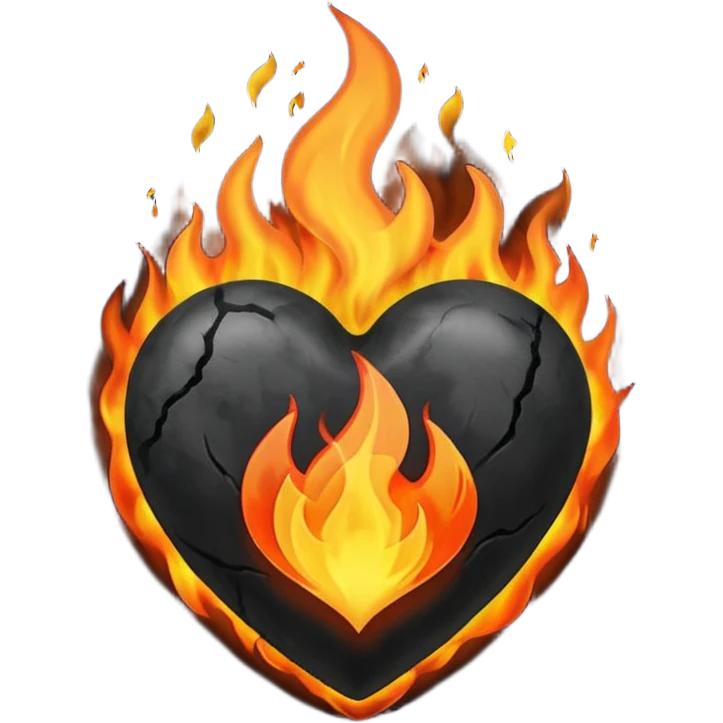 Black heart on fire emoji