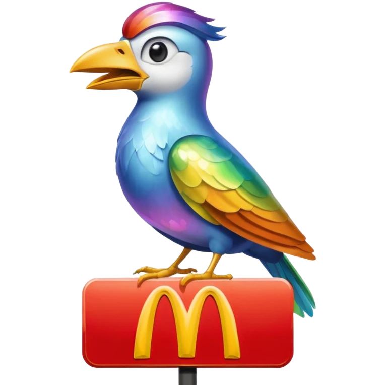 bird shooting up a mcdonadlrs  emoji