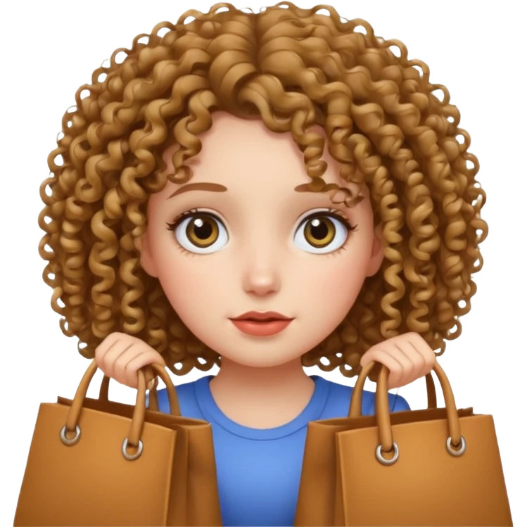 Curyl hair girl with bags emoji