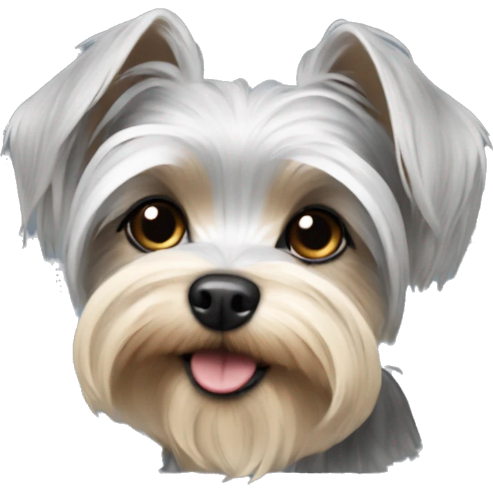Grey Maltese Yorkie mix emoji