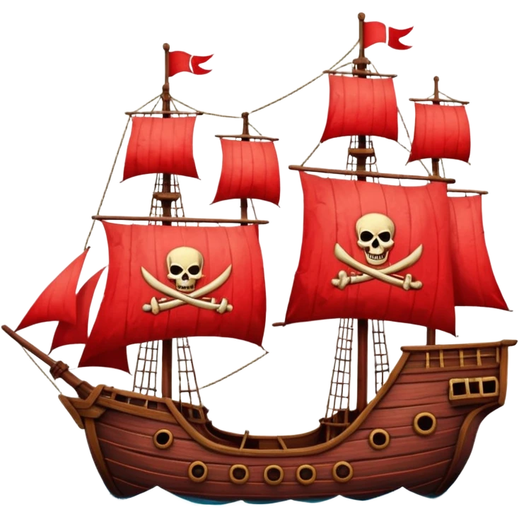 red pirate ships emoji
