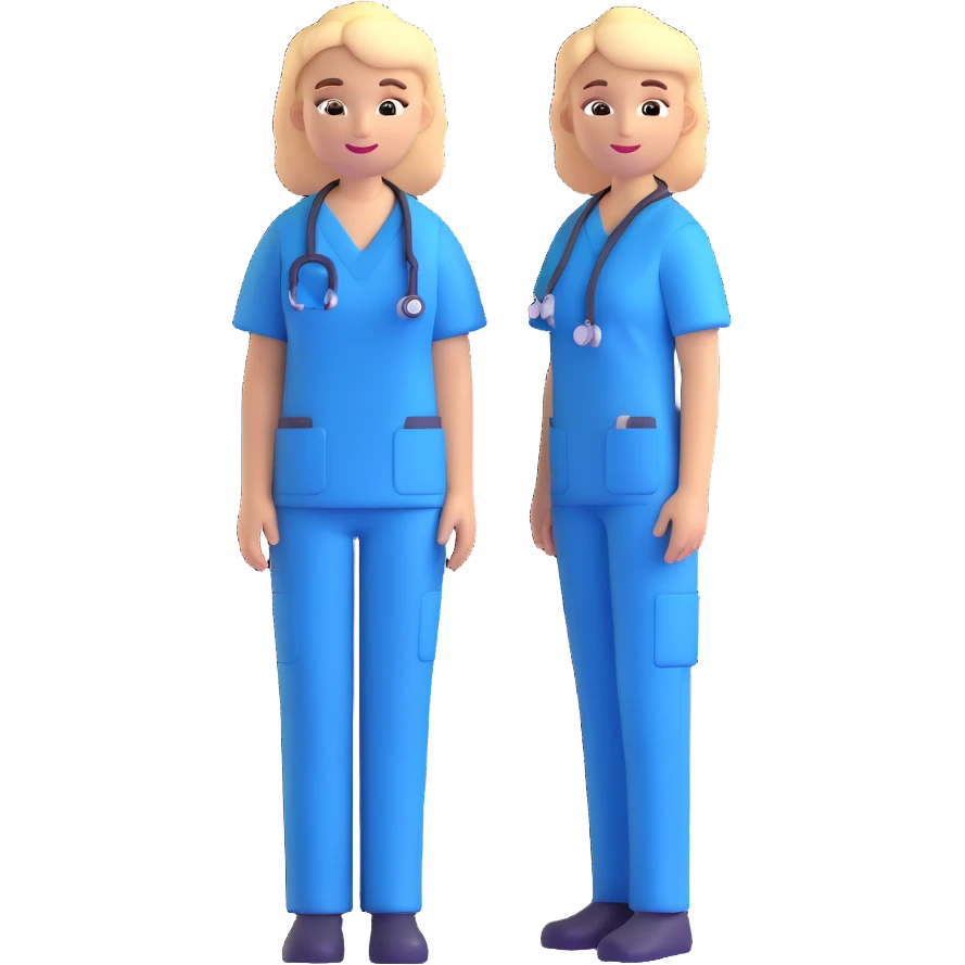 healthcare worker in scrubs emoji