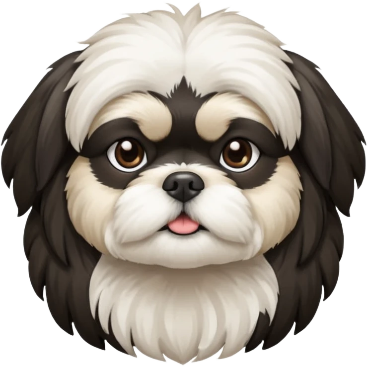 Black and white shih tzu emoji
