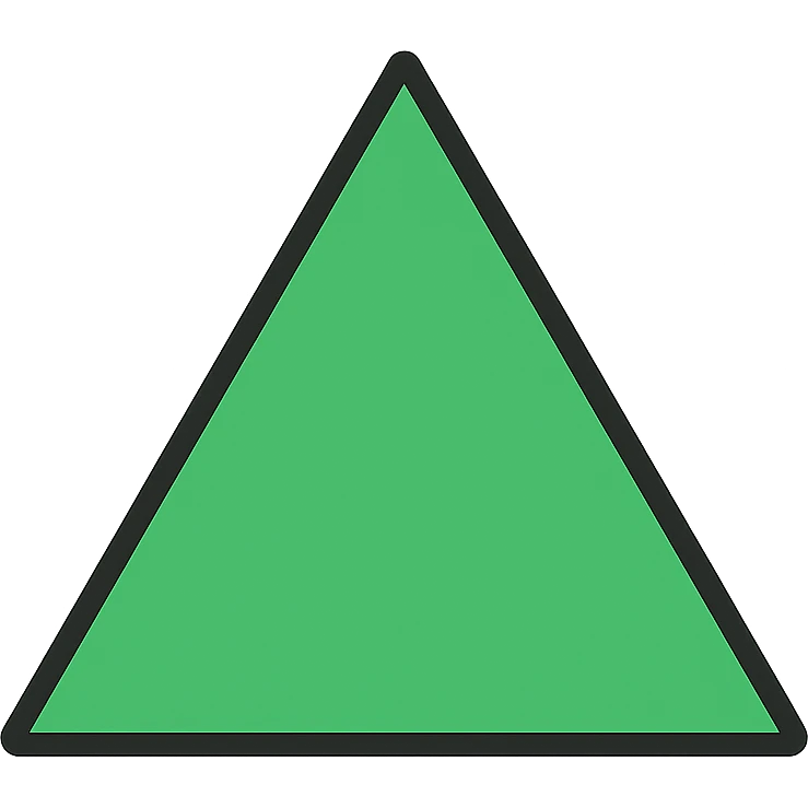 a green equilateral triangle without border emoji