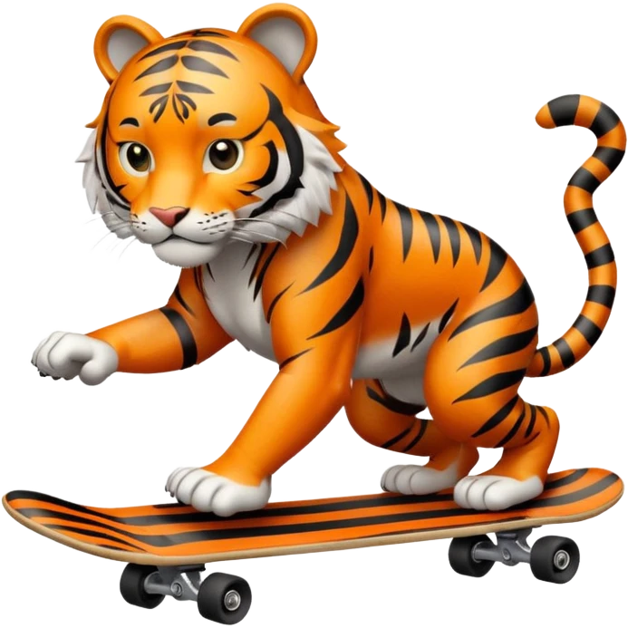 Tiger skateboarding  emoji