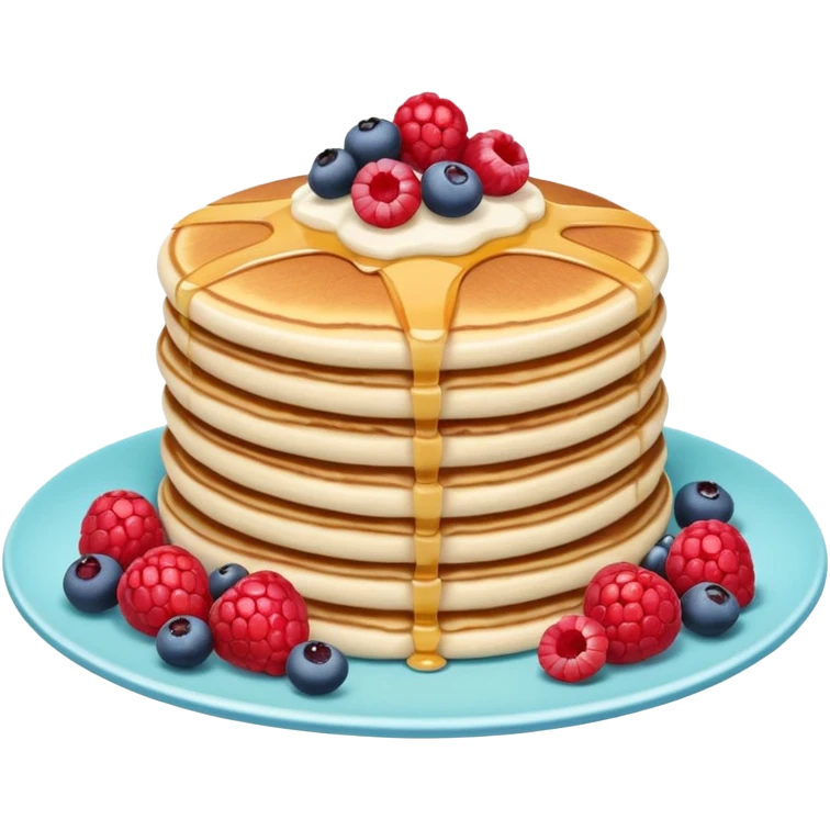 Thick and tall cottage cheese pancakes with berries on top emoji