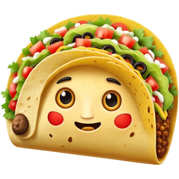 Taco with a face emoji