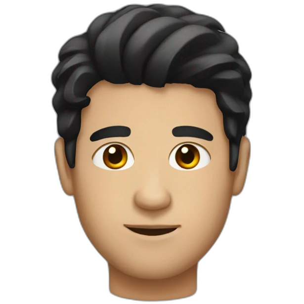man with black hair emoji