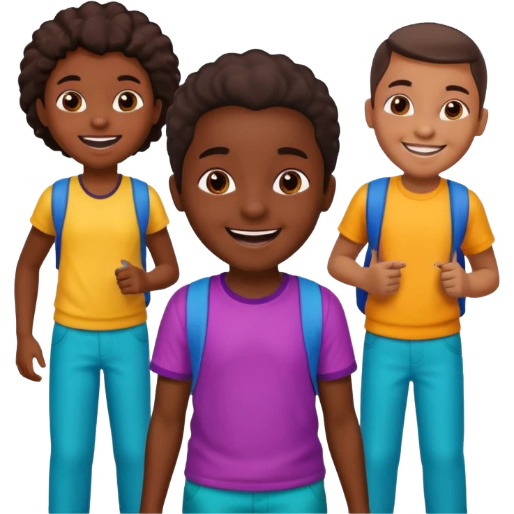 African American urban in the hoodkids playing on school playground emoji