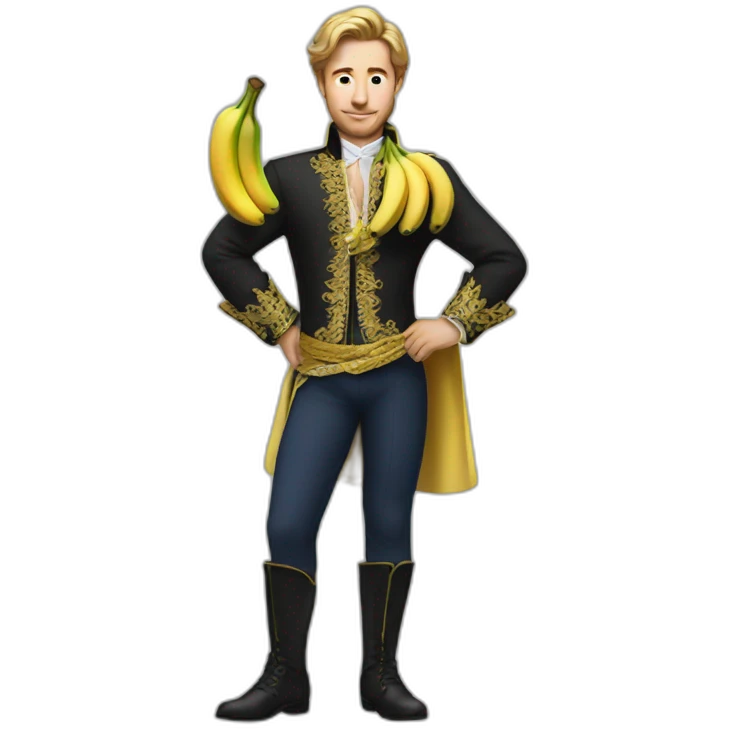 prince who has a banana above his pants emoji