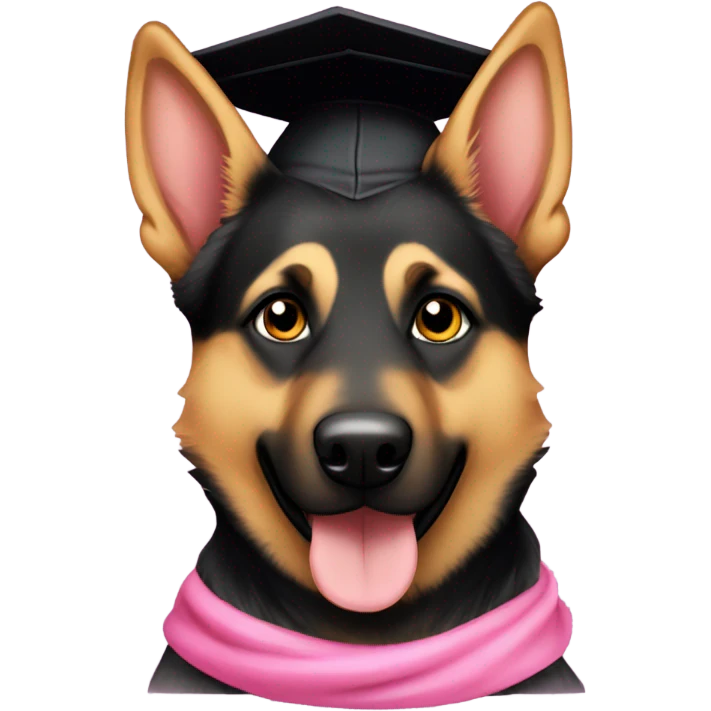 pink german shepherd graduatedç emoji