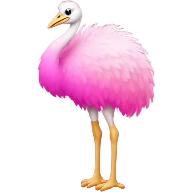 Pink ombre full body ostrich with glitter emoji