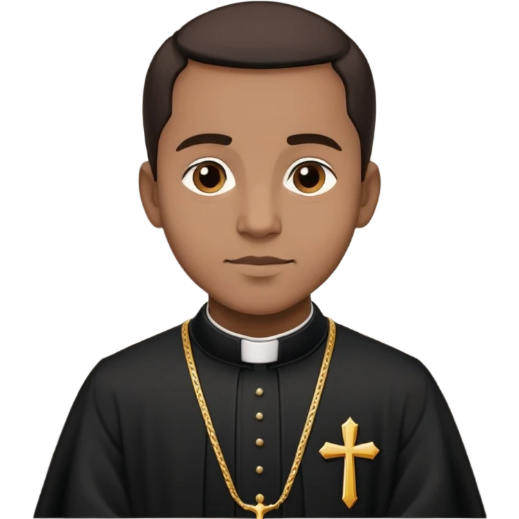 catholic priest wearing a traditional black soutana, neutral expression, simple background emoji