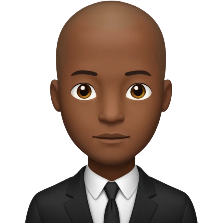 a tall dark hansome black man shaved head emoji