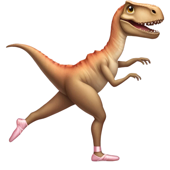 dinosaur doing ballet in pointe shoes emoji