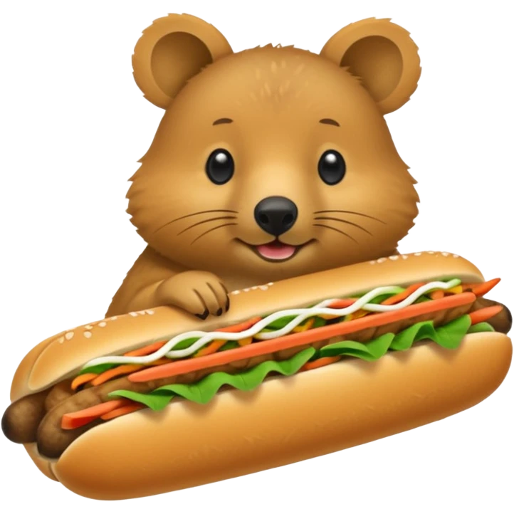 quokka eating bahn mi emoji