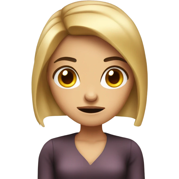Angry coquette girl straight hair emoji