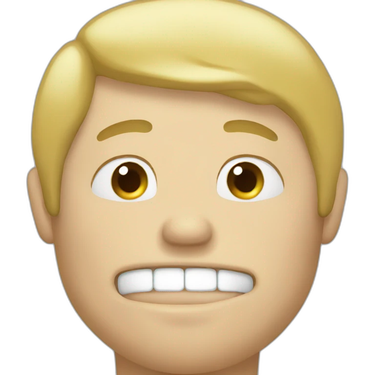 blond fat guy face smell finger emoji