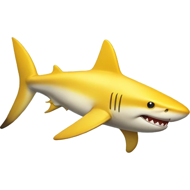 Yellow colored shark emoji