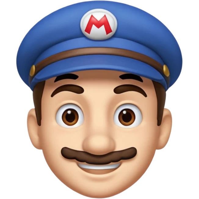 mario with one eyebrow raised and one eyebrow lowered emoji