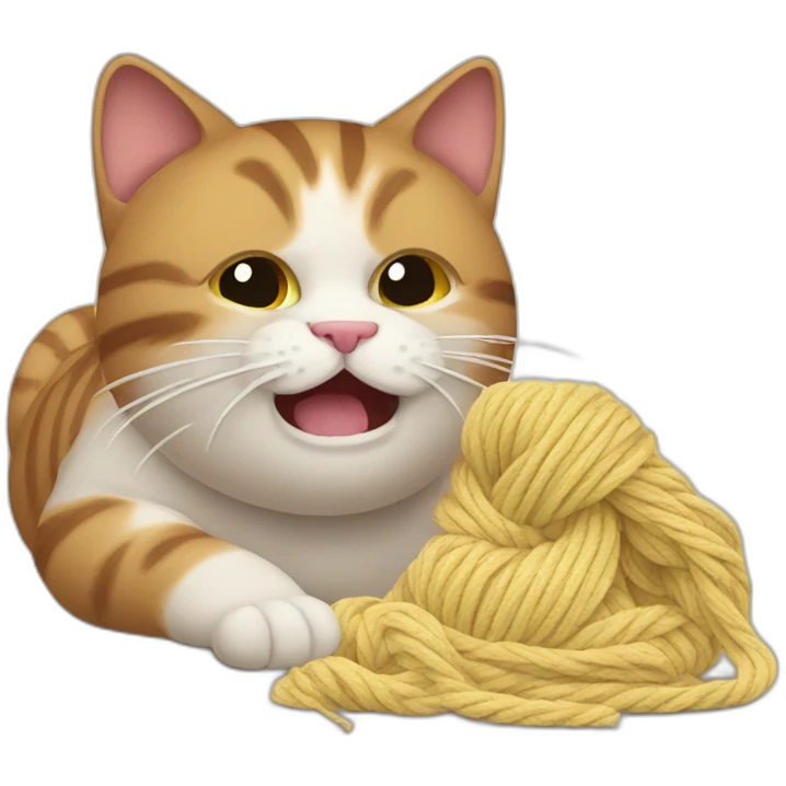 Cat vomiting and playing with yarn emoji