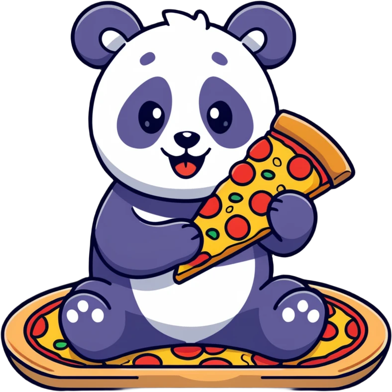 Panda eat pizza emoji