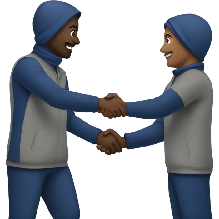 
handshake dark blue clothes emoji