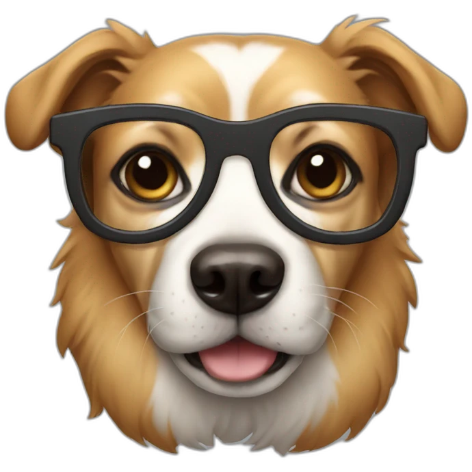 Dog with glasses emoji