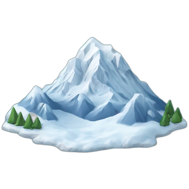 snowy mountain on blue background emoji