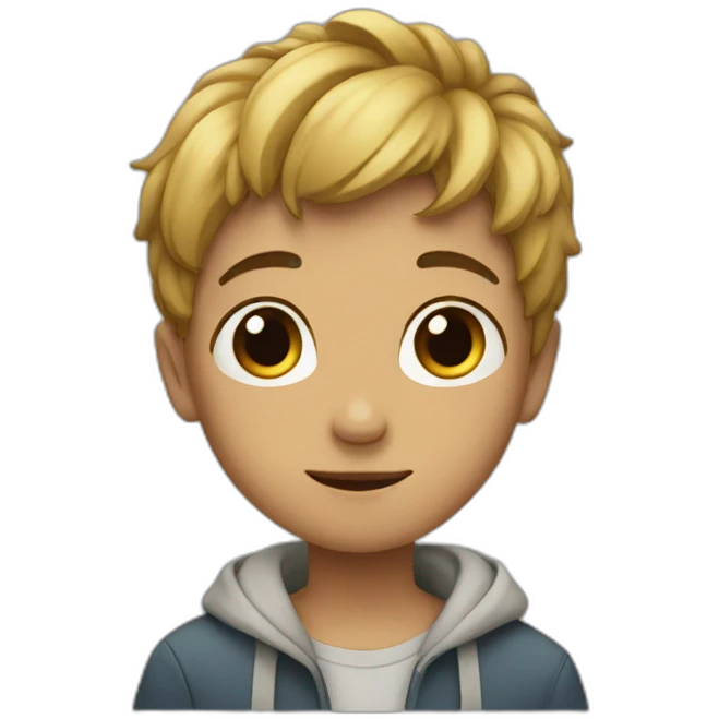 Boy with peace emoji