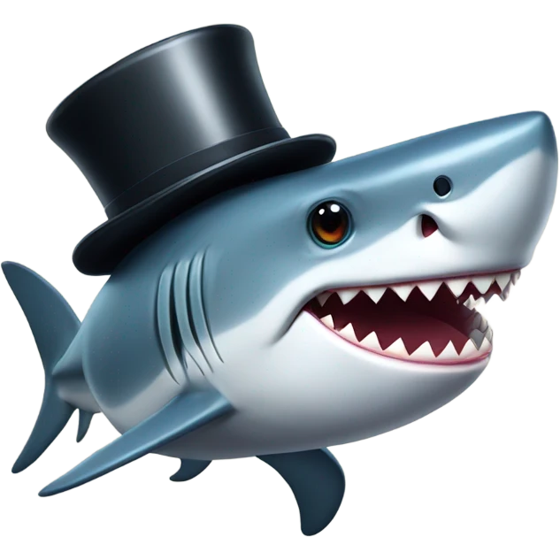 Shark with a top hat emoji