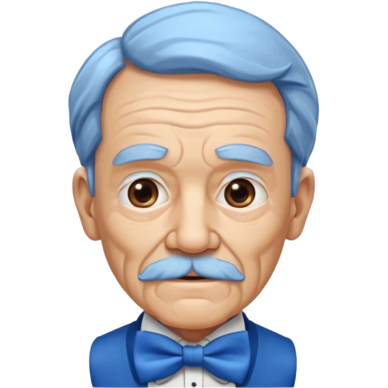 old man ried with blue bow emoji