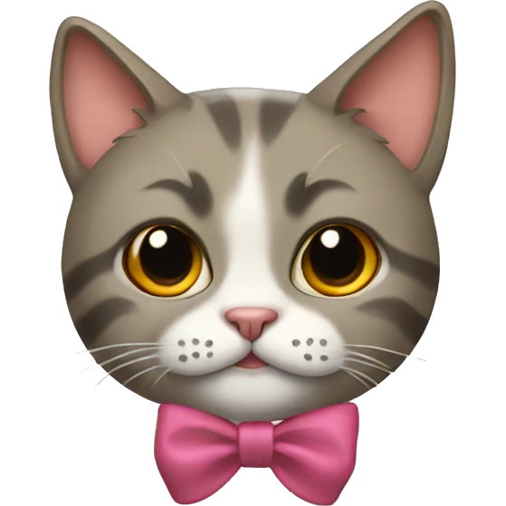 cat wearing a bow emoji
