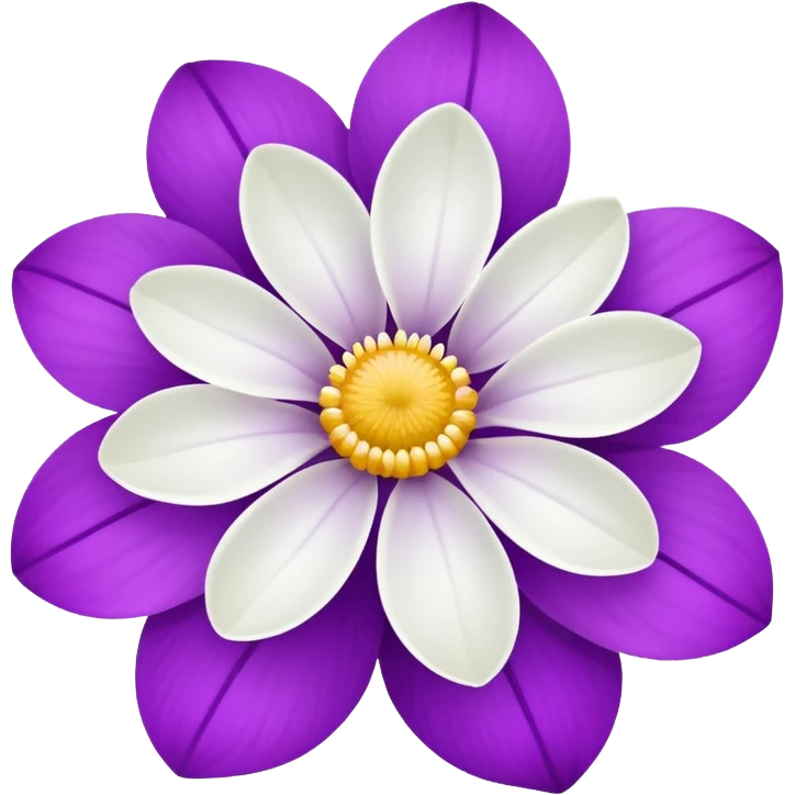 White flower and a purple flower emoji