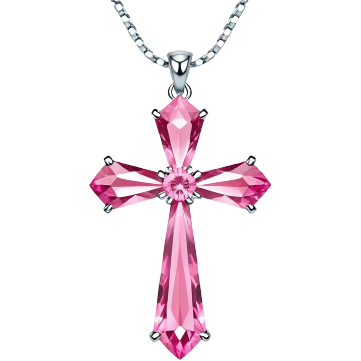Pink Diamond Cross Pendant  emoji
