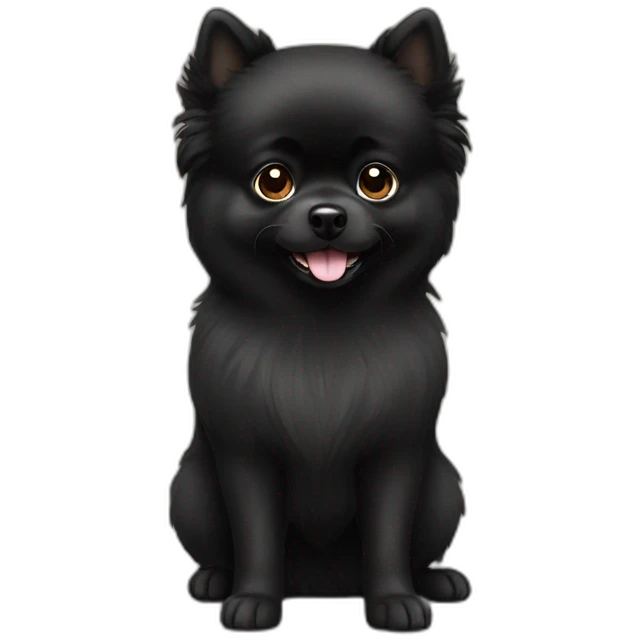 Black Pomeranian emoji