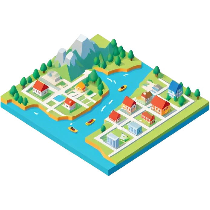 map isometric flat emoji